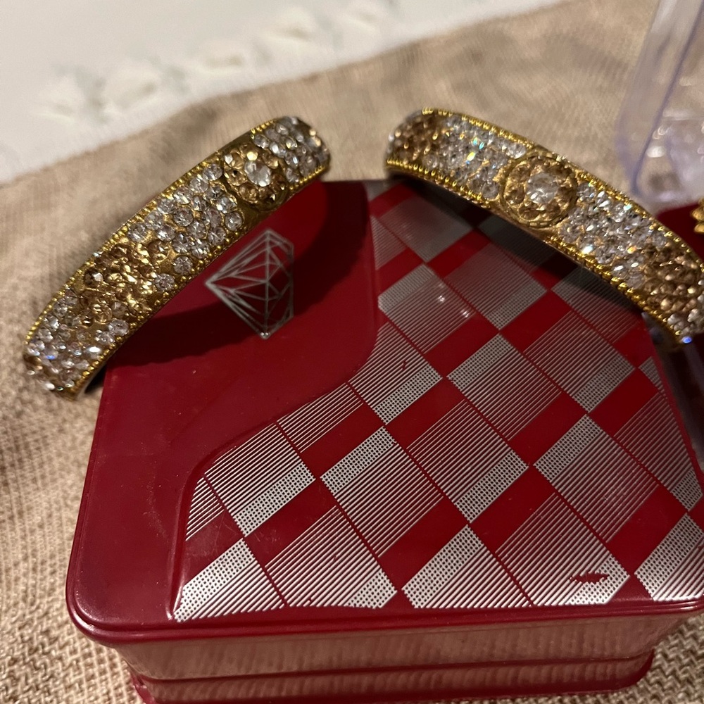 Gold and Silver Crystal Bangles costume jewelry